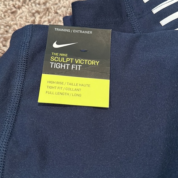 NWT Nike PSU sculpt victory high rise tigjts navy blue and white medium dri-fit - Picture 3 of 3